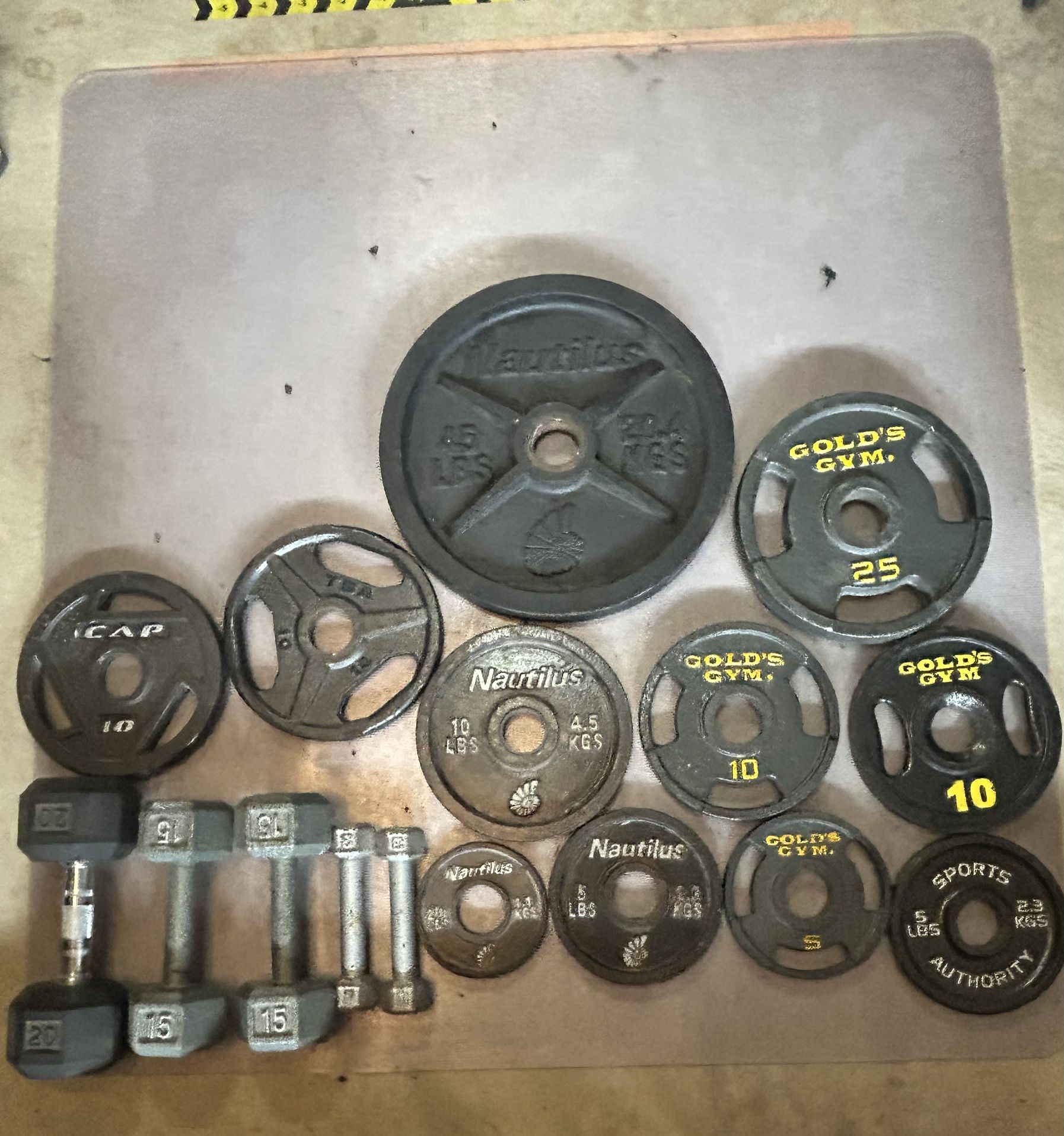 Olympic Wight Plates and Dumbbells (NOT $1)