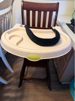 Just one you wooden high chair kids toddler baby 2 trays and strap