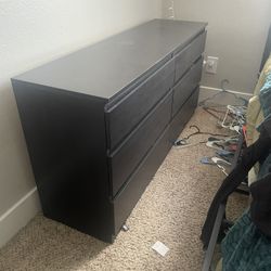 black brown 6 drawer IKEA dresser 