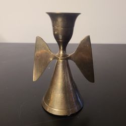 Vintage Solid Brass Angel Candle Holder
