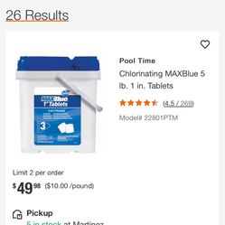 Chlorine tablets 3 inch 1 inch 5 pound 8 pound 25 pound containers