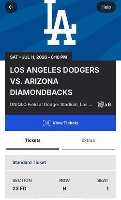 Dodgers vs Diamondbacks Saturday July 11th