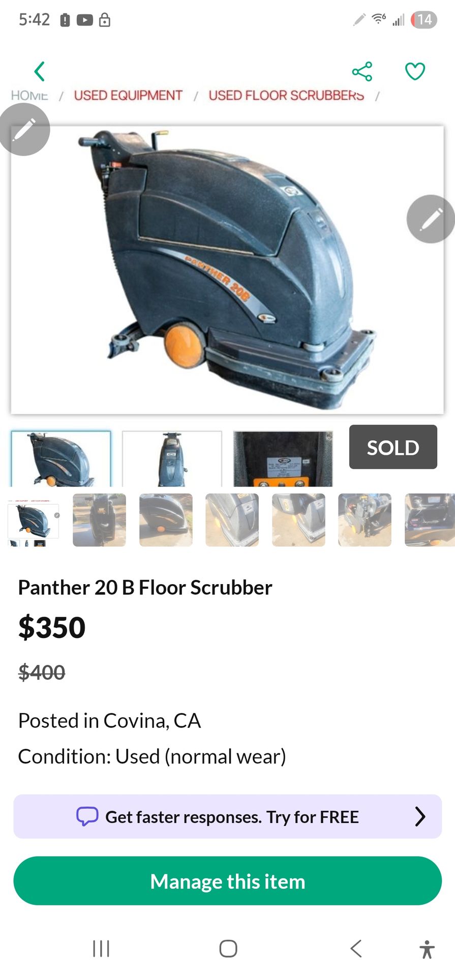 Panther 20 B Floor Scrubber