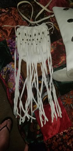 Leather fringe bag