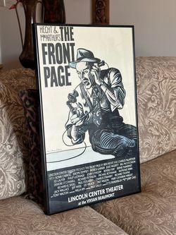 Framed Vintage Poster - The Front Page (1986) - Ben Hecht and Charles MacArthur