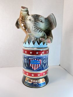 1976 Republican Party Elephant Jim Beam Liquor Decanter