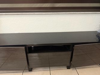 Black Glass Top TV Stand Media Console