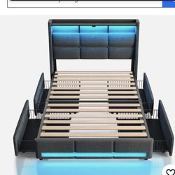 bed frame with LED light