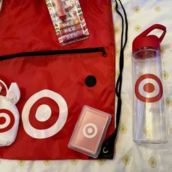 Target Backpack, Bullseye Bag, Target Deck Of Cards,Target Plastic Food Keeper Target Water Bottle 