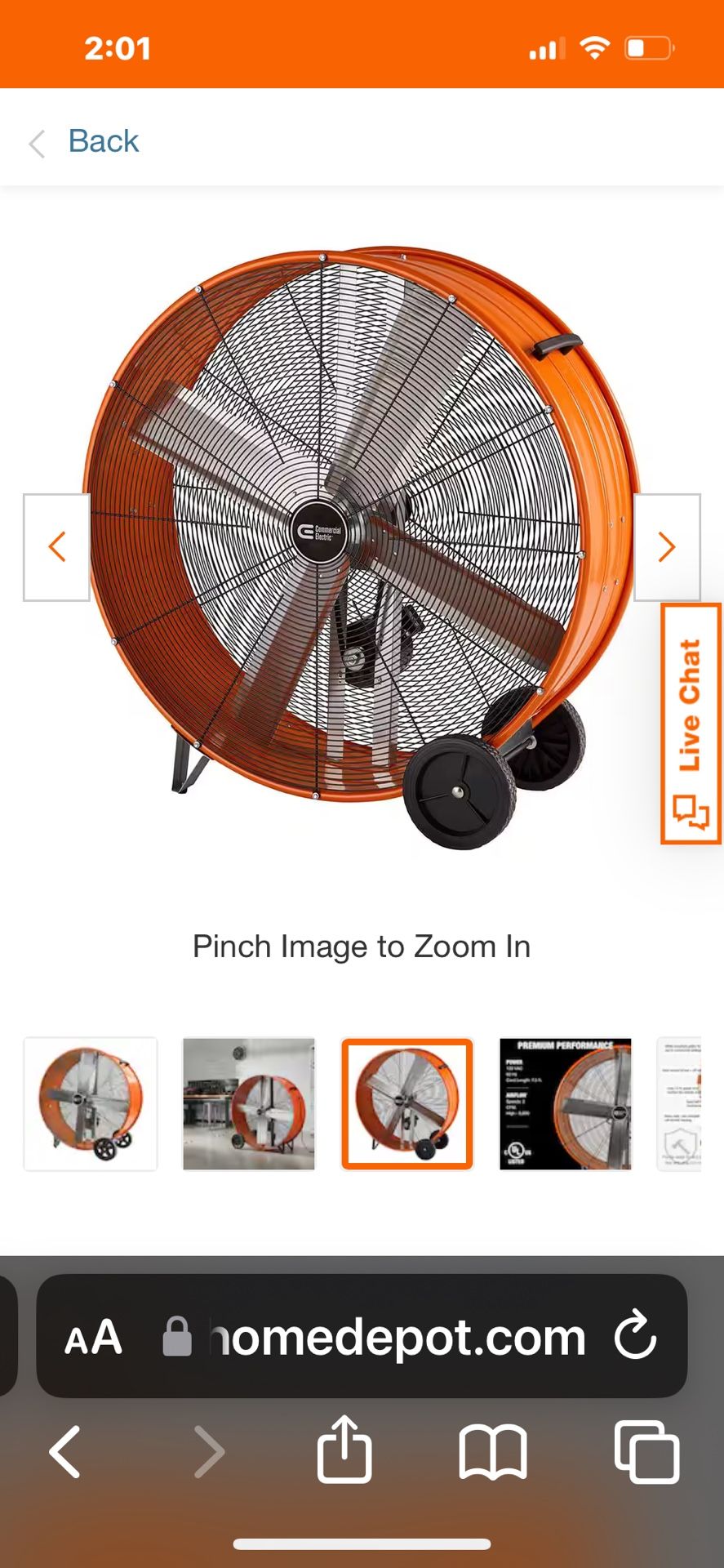 42 Professional Heavy Duty 2speed  Belt Drum Fan Hu