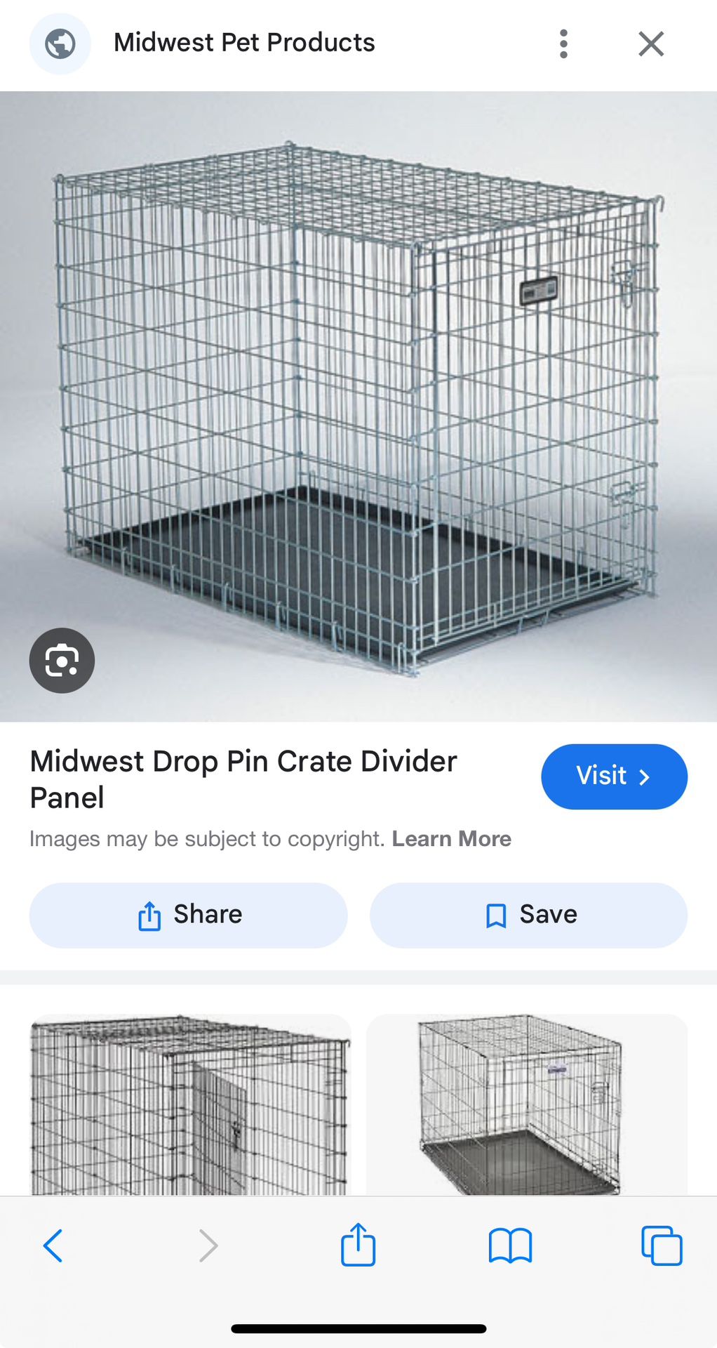 Midwest. Drop Pin Dog Crate. 48 In. Extra Tall. No Pan. 