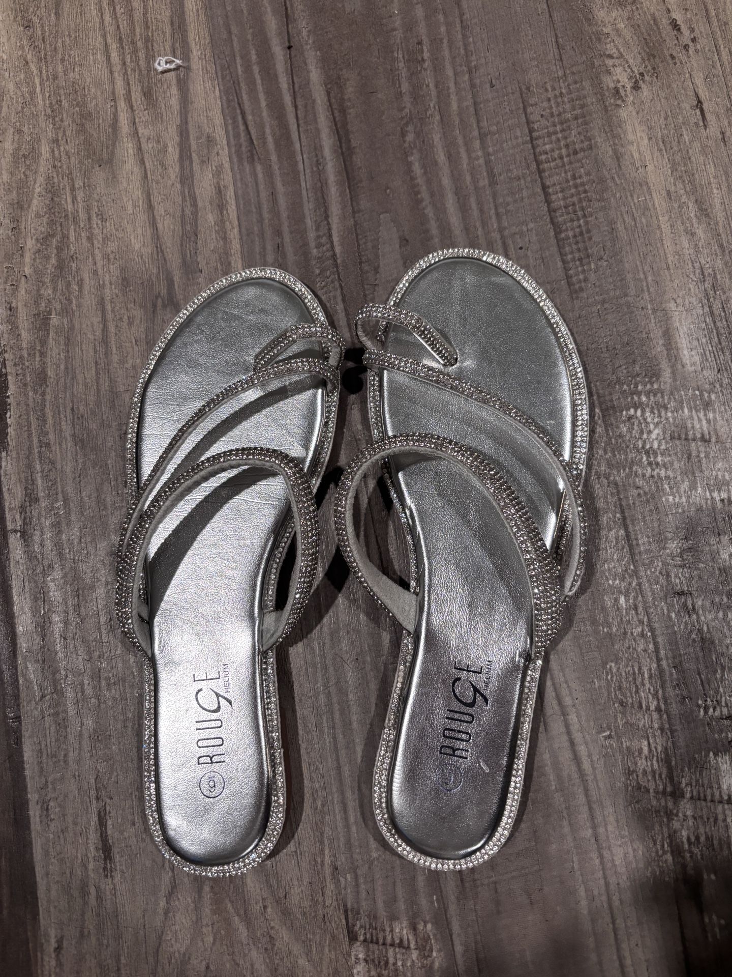 silver sparkly sandals