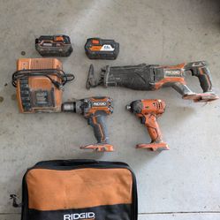 Ridgid Tools Battery And Sawzall Drill Impact