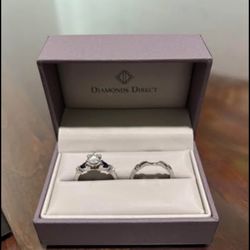 💍 GIA-Certified Diamond & Sapphire Engagement Ring Set – Appraised at $4,500 | $1,800 OBO