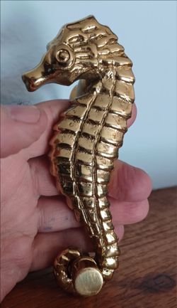 #1585, Brass Seahorse Knocker