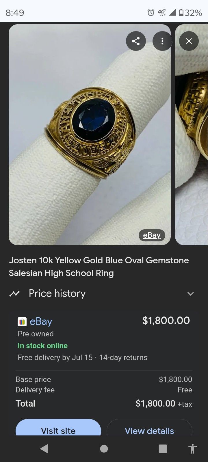Vintage Texas A & M 10k Gold Ring