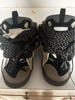 Lanvin Curb Sneakers Black/White Rope Laces Size 42