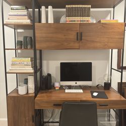 Industrial Modular wall Desk & bookshelf