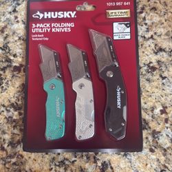 Husky 3-pack Folding Utility Knives