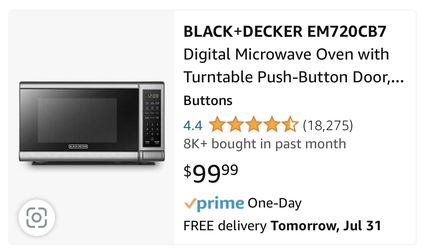 New in Box BLACK+DECKER EM720CB7 Digital Microwave Oven with