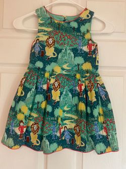Emerald Wizard of Oz Print Girls Dress Genuine kids Oshkosh Dorothy Tin Man Lion