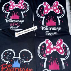 Custom Birthday Squad Family Shirts 🥳🏰 Message me for your custom shirts