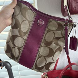 Burgundy Coach Hand Bag 