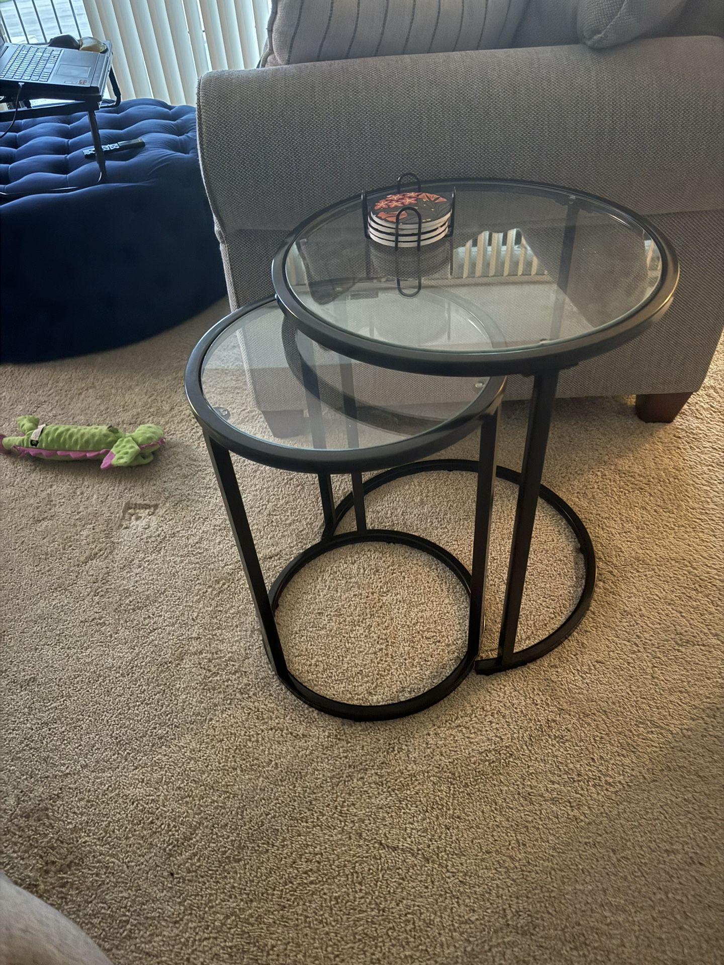 Nesting Glass End Tables (2)
