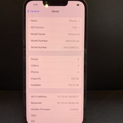 AT&T iPhone 14  128GB Black 89%