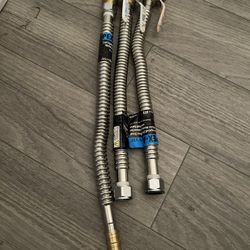 3/4 in. x 3/4 in. Brass PEX-A Barb x FNPT x 18 in. Corrugated Stainless Steel Water Heater Connector with Ball Valve