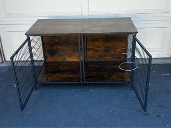 Double Dog Crate Furniture with Divider