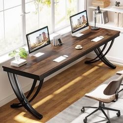 New Two Person Desk Industrial Double Computer Desk with Metal Frame