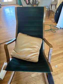 Green and wood rocking chair