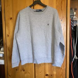 Authentic Polo Ralph Lauren gray crewneck sweatshirt, size Large. 