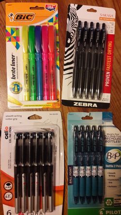 Pens and Highlighters $5 each.