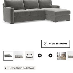 Crate & Barrel Axis Classic 2-Piece Sectional Sofa with Chaise 