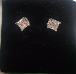 Diamond Princess Cut Earrings