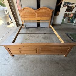 Oak Wood King sized Bed frame 