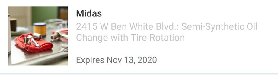 ***Midas Oil Change $20***