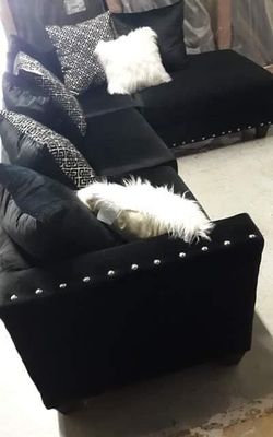 Black Velvet Sectional