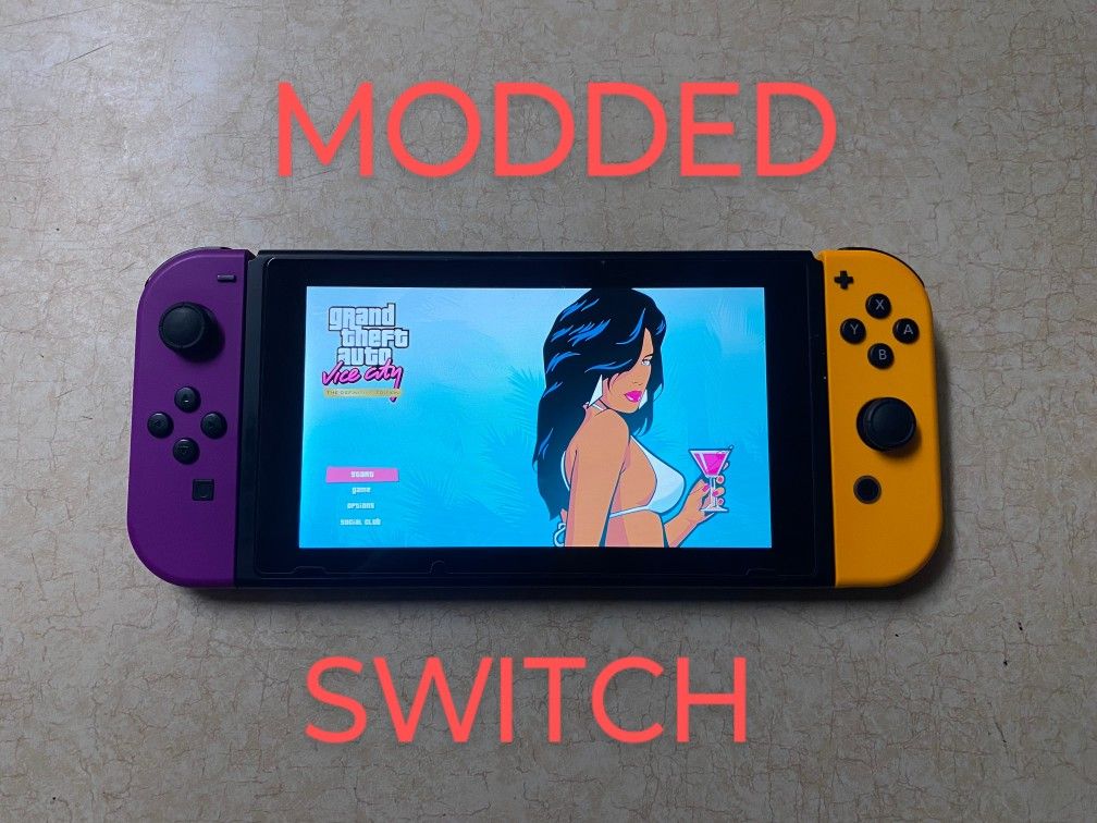 Nintendo Switch V2 Mod With 100 Switch Games And 7500 Classic Games