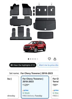 Floor Mats for 2018-2023 Chevy Traverse 7-Seat (ca1)