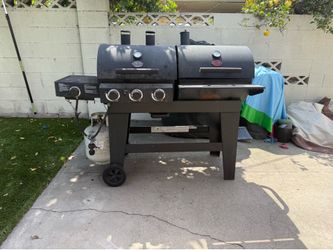 Used Char - Griller 5650 Double Play Gas & Charcoal Grill with Grill Cover