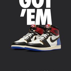 Air Jordan Retro 1 High OG x Union x Fragment (Size 10)