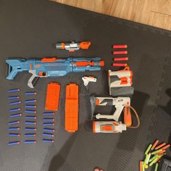 Nerf Rifle With Tons Of Bullets And Attachments