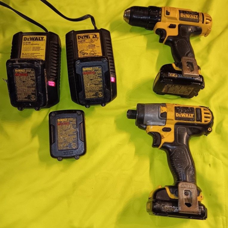 DeWALT -   Drill & Impact Drill, with 2 - Chargers & 5- Battries