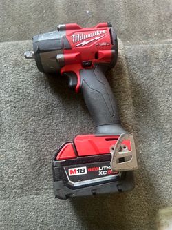 M18 FUEL GEN-2 18V Lithium-lon Mid Torque Brushless Cordless 3/8 in. Impact w F Ring w/5.0 ah Resistant Battery