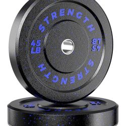 2 Inch Pro Grade Olympic Bumper Plates 45 Pounds Each