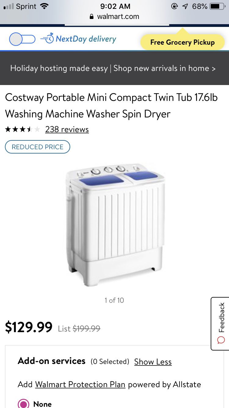 Costway portable washer & dryer- WORKS PERFECTLY