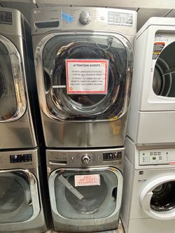 LG Front Load Washer & Gas Dryer Stackable Set – Washer Works, Dryer Needs Repair